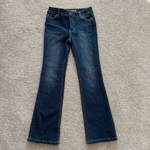 Lincoln Outfitters Girl's Bootcut Blue Denim Jeans Size 8 Adjustable Waist